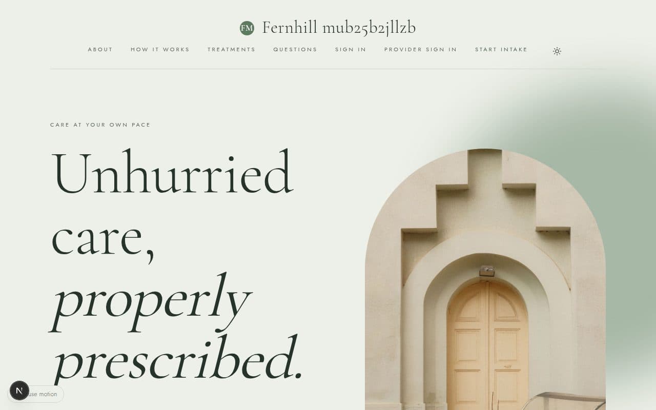 A clinic's own site built on Sana Crest